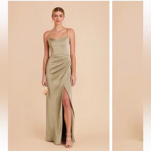 BIRDY GREY Anne Dress Matte Satin Moss Green